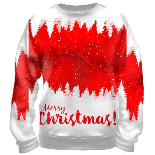 3D свитшот Christmas red trees