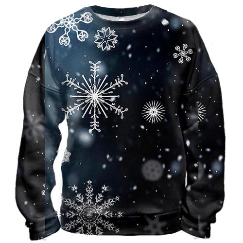 3D свитшот Snowflakes pattern 2