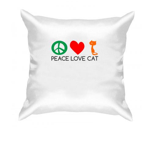 Подушка peace love cats