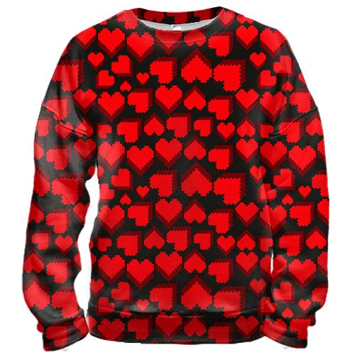 3D свитшот Сердца pattern