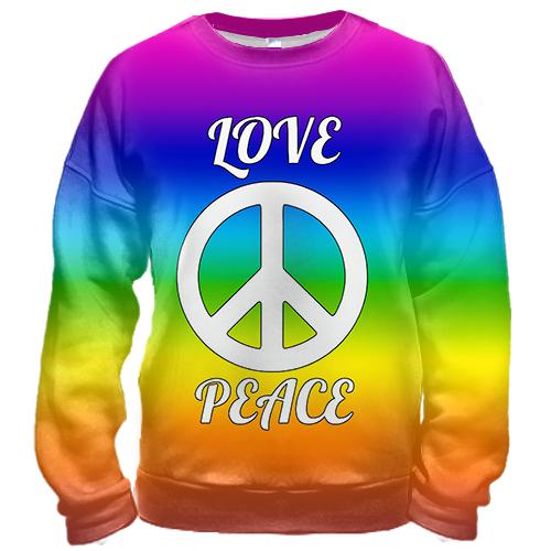 3D свитшот Love Peace