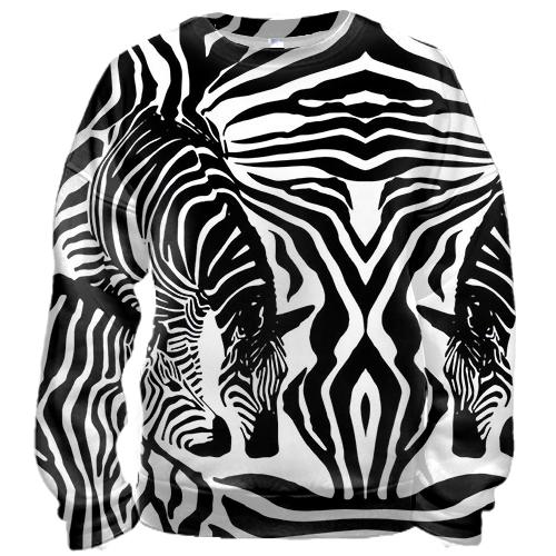 3D свитшот "Абстракция из зебр"