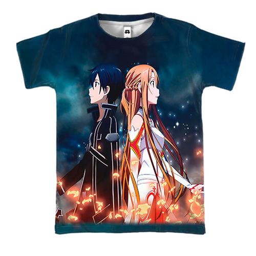 3D футболка Кирито и Асуна - Sword art Online