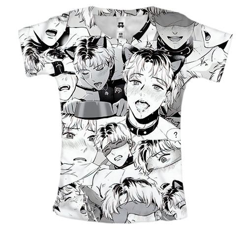 Жіноча 3D футболка Хлопці О Чан У (Ahegao)