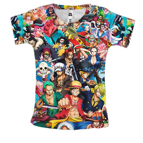 Жіноча 3D футболка One Piece - герої