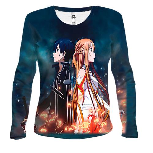 Женский 3D лонгслив Кирито и Асуна - Sword art Online