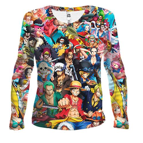 Жіночий 3D лонгслів One Piece - герої