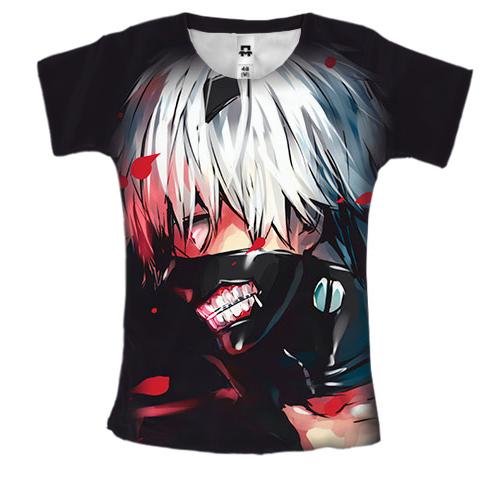 Женская 3D футболка Кен Канеки - Tokyo Ghoul