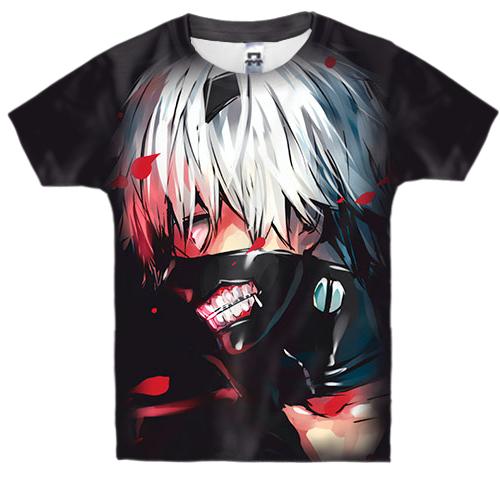 Детская 3D футболка Кен Канеки - Tokyo Ghoul