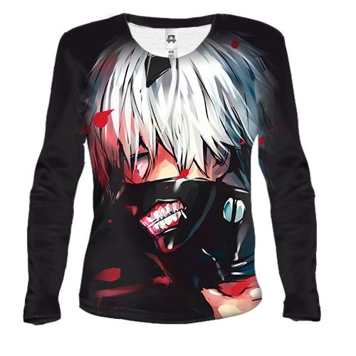 Женский 3D лонгслив Кен Канеки - Tokyo Ghoul