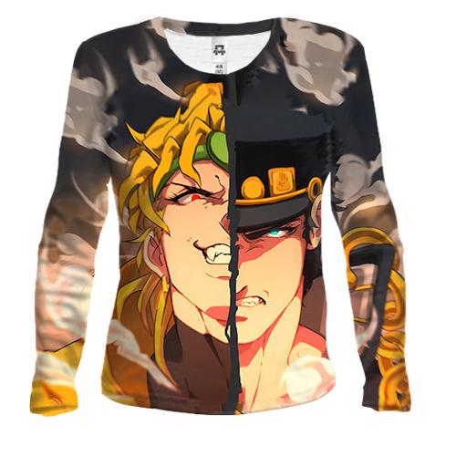 Женский 3D лонгслив Dio Brando x Jotaro Kujo - Jojo's Bizarre Adventure