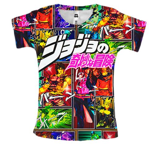 Женская 3D футболка JoJo's, странички манги