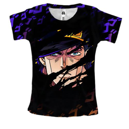 Женская 3D футболка Лицо Джотаро - JOJO`S BIZARRE ADVENTURE