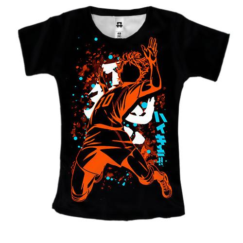 Жіноча 3D футболка Атакуючий силует Сее Хінати - HAIKYUU!!