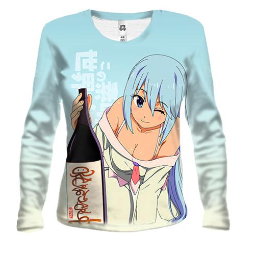Жіночий 3D лонгслів Аква і саке - KonoSuba