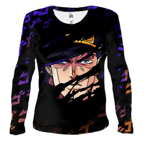 Женский 3D лонгслив Лицо Джотаро - JOJO`S BIZARRE ADVENTURE