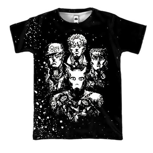 3D футболка Черно-белые герои - JJBA