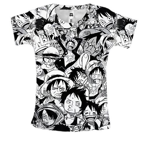 Жіноча 3D футболка Monkey D Luffy - One Piece, manga-pattern