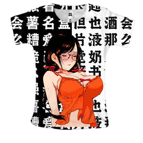 Женская 3D футболка Цубаса Ханэкава - Monogatari series