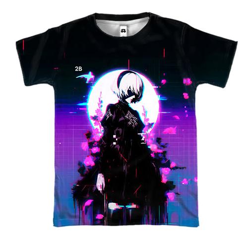 3D футболка 2B, neon - Nier: Automata