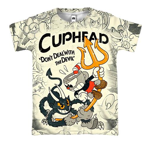3D футболка Cuphead and Devil