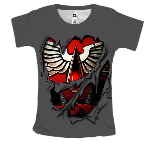 Женская 3D футболка Броня Кровавых Ангелов - WH 40k