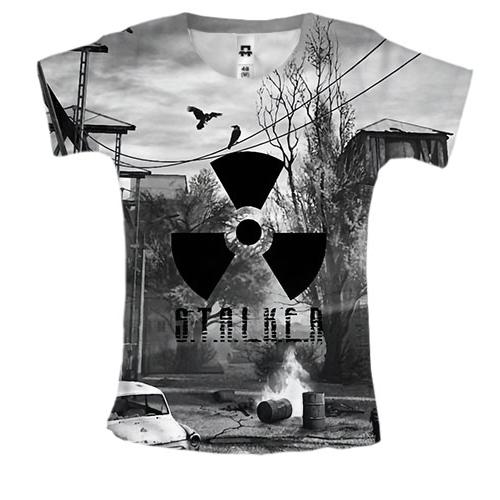 Женская 3D футболка STALKER - Чернобыль