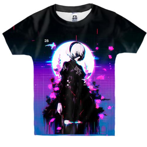 Детская 3D футболка 2B, neon - Nier: Automata