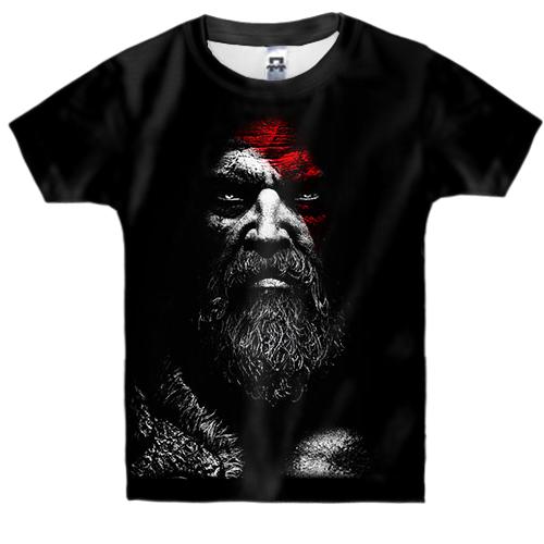 Детская 3D футболка Лицо Кратоса - God Of War