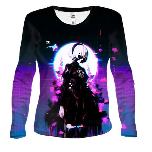 Женский 3D лонгслив 2B, neon - Nier: Automata
