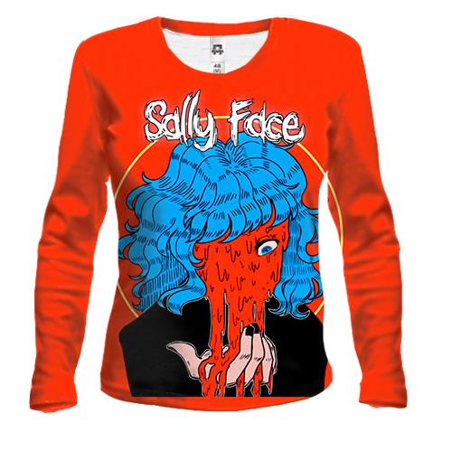 Женский 3D лонгслив Салли с окровавленным лицом - SALLY FACE