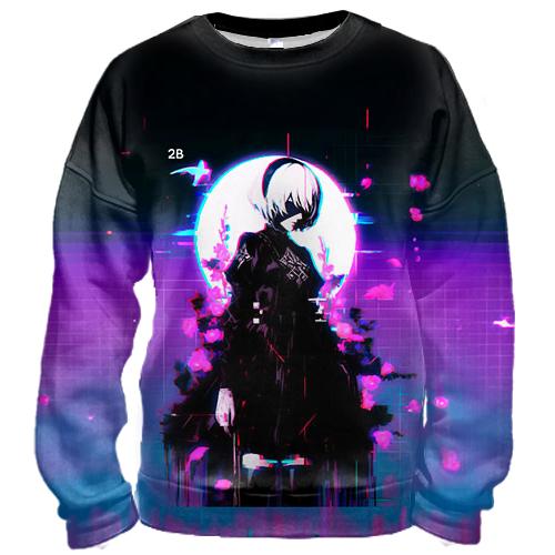 3D свитшот 2B, neon - Nier: Automata