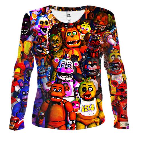 Жіночий 3D лонгслів Персонажі гри - Five Nights at Freddy's
