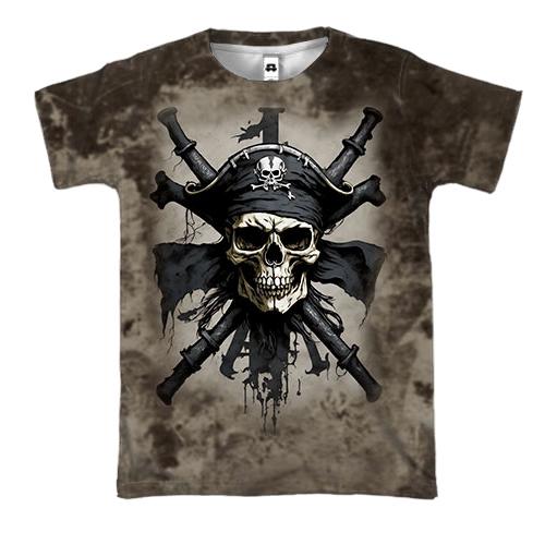 3D футболка з піратським черепом