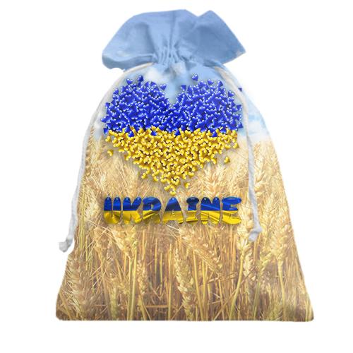 Подарунковий мішечок Love Ukraine (пшеничне поле)