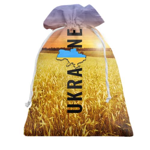 Подарунковий мішечок Ukraine (поле пшениці на заході сонця)