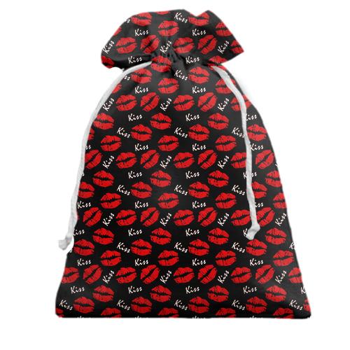 Подарочный мешочек Kiss lips pattern