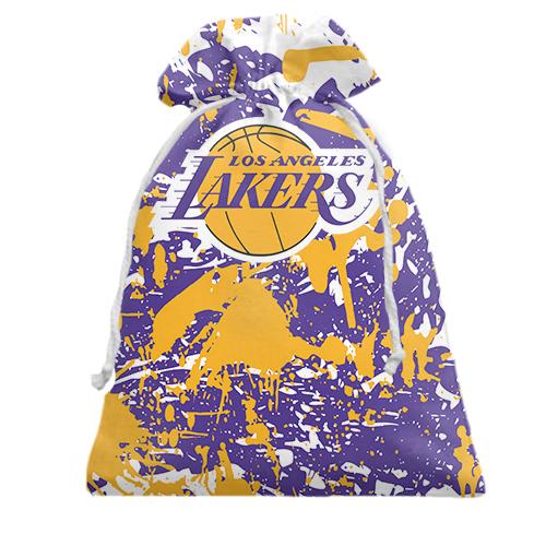 Подарунковий мішечок Lakers фірмові кольори бризки фарб