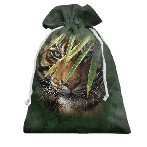 Подарунковий мішечок Тигр у зелені