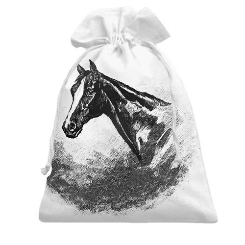 Подарочный мешочек с карандашной лошадью