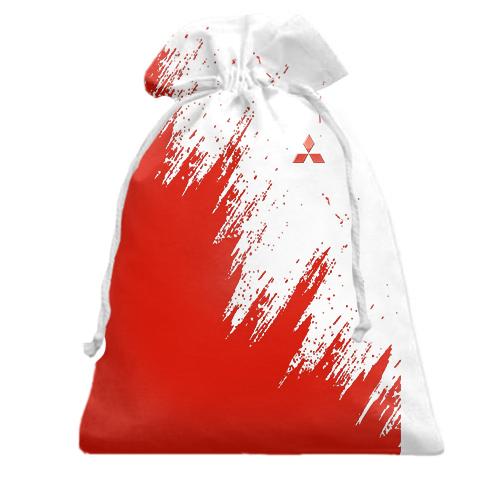 Подарочный мешочек Mitsubishi (бело-красный)