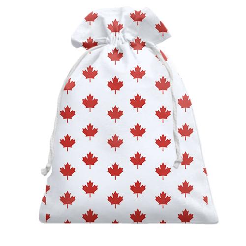 Подарунковий мішечок з листочками прапора Канади