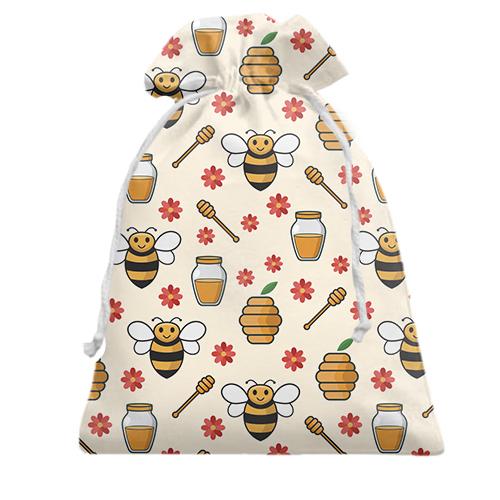 Подарунковий мішечок з бджолами і медом