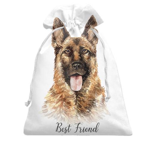Подарочный мешочек с немецкой овчаркой Best Friend
