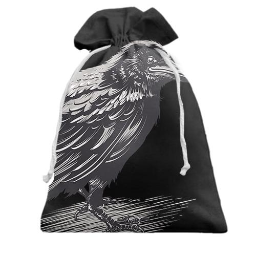 Подарочный мешочек с черным вороном