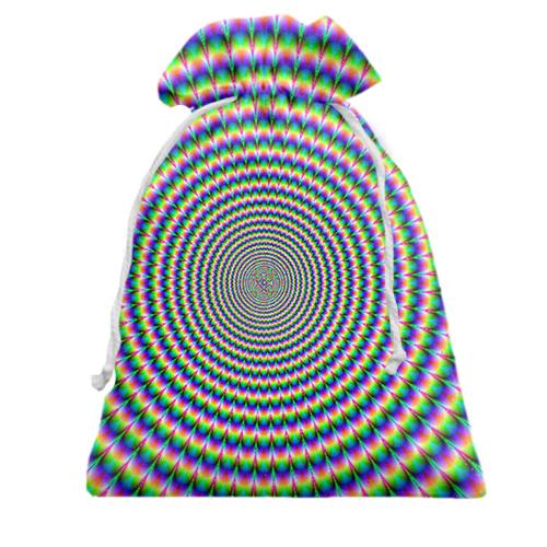 Подарунковий мішечок з різнобарвним кругом (оптична ілюзія)