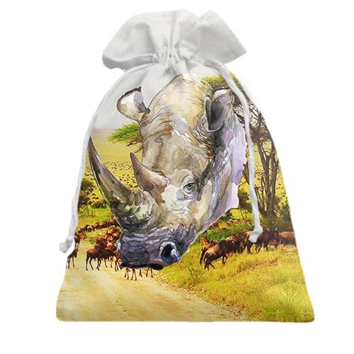 Подарунковий мішечок з носорогом