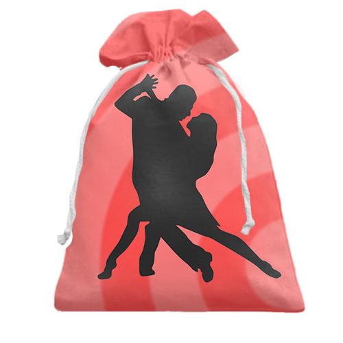 Подарочный мешочек с черной танцующей парой