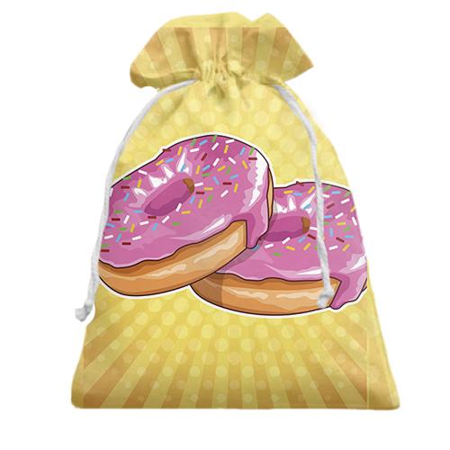 Подарочный мешочек с яркими пончиками