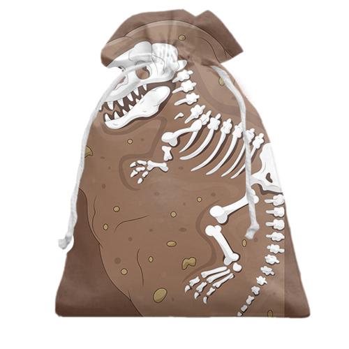 Подарунковий мішечок зі скелетом динозавра